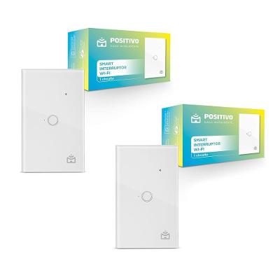 Kit 2 Smart Interruptor WI-FI Positivo Casa Inteligente 1 Circuito Touch 2300W 5A