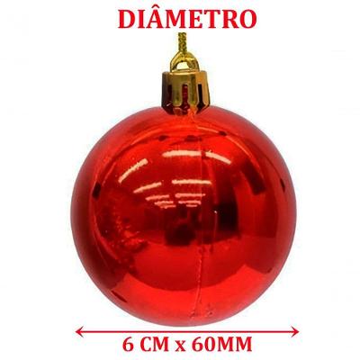 Kit 24 Bola Vermelha Decoração De Natal árvore De Natal 60mm