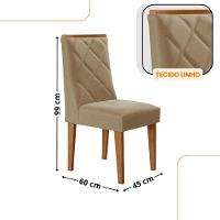 Mesa De Jantar Diane 180cm Tampo Mdf Lam 6 Cadeiras Isadora Moderna Turim 07 Naturale Off White - 3