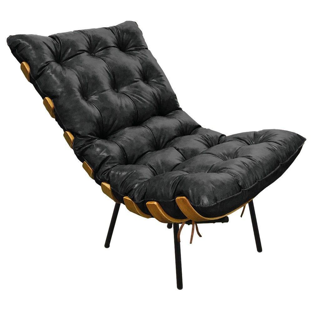 Poltrona Costela Corano Base de Metal D´rossi Preto - 1