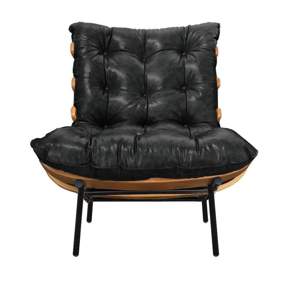 Poltrona Costela Corano Base de Metal D´rossi Preto - 3