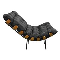 Poltrona Costela Corano Base de Metal D´rossi Preto - 2