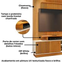 Estante Home Tv 75 Polegadas 160 Cm 1 Porta Ares Madetec Cinamomo Off White - 5