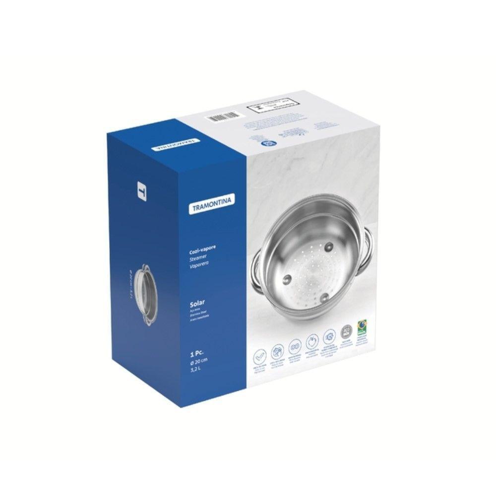 Cozi-vapore Solar 24 Cm 5,6 L Em Inox Com Alças Tramontina 62510/240 - 4