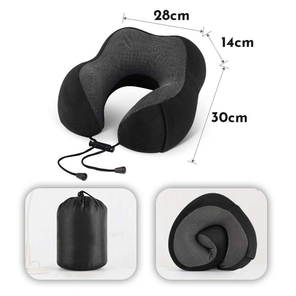 Almofada Travesseiro Pescoçoviagem Fecho Ajustável Cor:cinza - 5