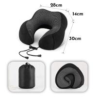 Almofada Travesseiro Pescoçoviagem Fecho Ajustável Cor:cinza - 5