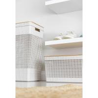 Cesto De Roupa Grid Branco Oceano 49 L Com Tampa De Bambu 38 X 28 X 55,6 Cm - 7