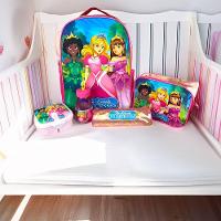 Kit Estojo, Lancheira E Mochila Infantil Princesa Rosa - 3