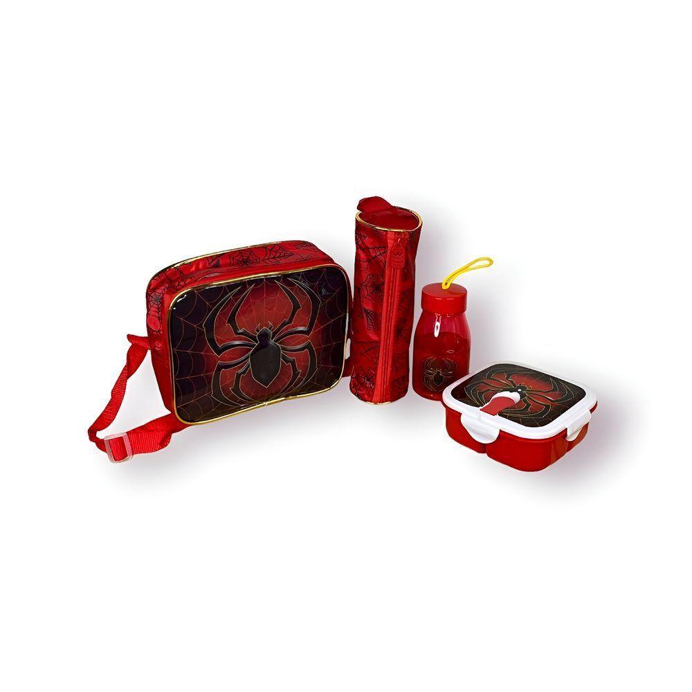 Kit Mochila Escolar Infantil Homem Aranha Cor: Vermelho - 4