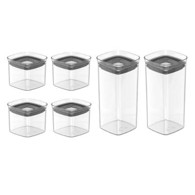 Conjunto De Potes Herméticos Block Modular 6 Peças Transparente