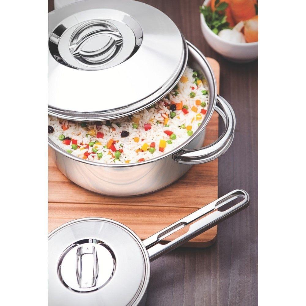 Caçarola Rasa 24 Cm 4,7 L + Caçarola Funda 24 Cm 6,1 L Solar Em Aço Inox Fundo Triplo Tramontina - 4