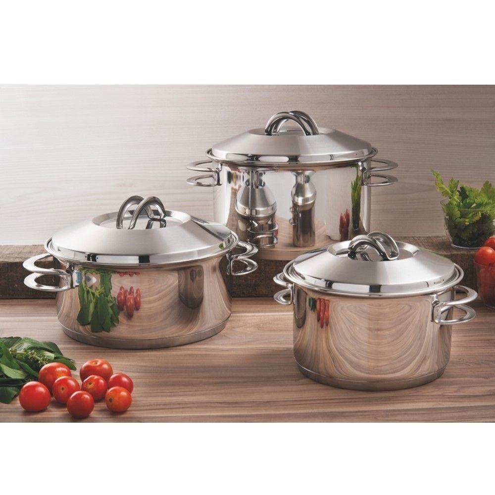 Caçarola Rasa 24 Cm 4,7 L + Caçarola Funda 24 Cm 6,1 L Solar Em Aço Inox Fundo Triplo Tramontina - 5