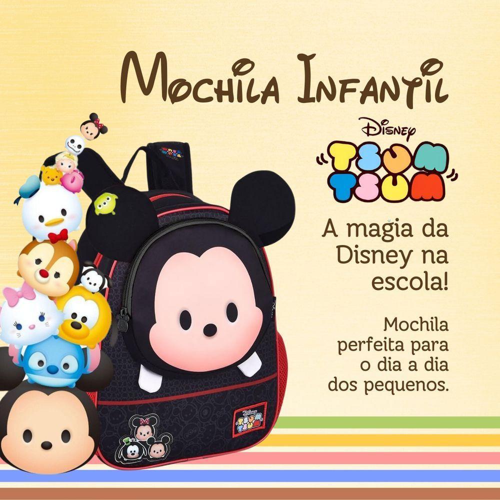 Mochila Escolar Infantil Mickey Mouse Com Orelhinhas 3d - Prática E Confortável - 2