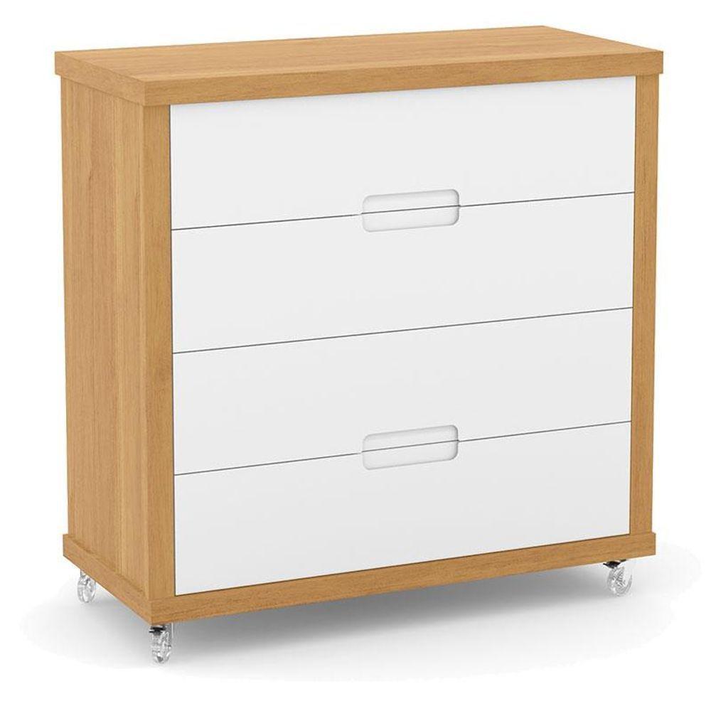 Berço Americano Com Capitonê New Boucle E Cômoda Gaveteiro Infantil Tutto New Freijó Branco Acetinado - Matic - 4