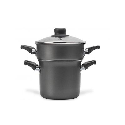 Mini Cuscuzeira Grafite 10 Cm 0,8 L Com Alça Em Alumínio Com Revestimento Antiaderente Multiflon