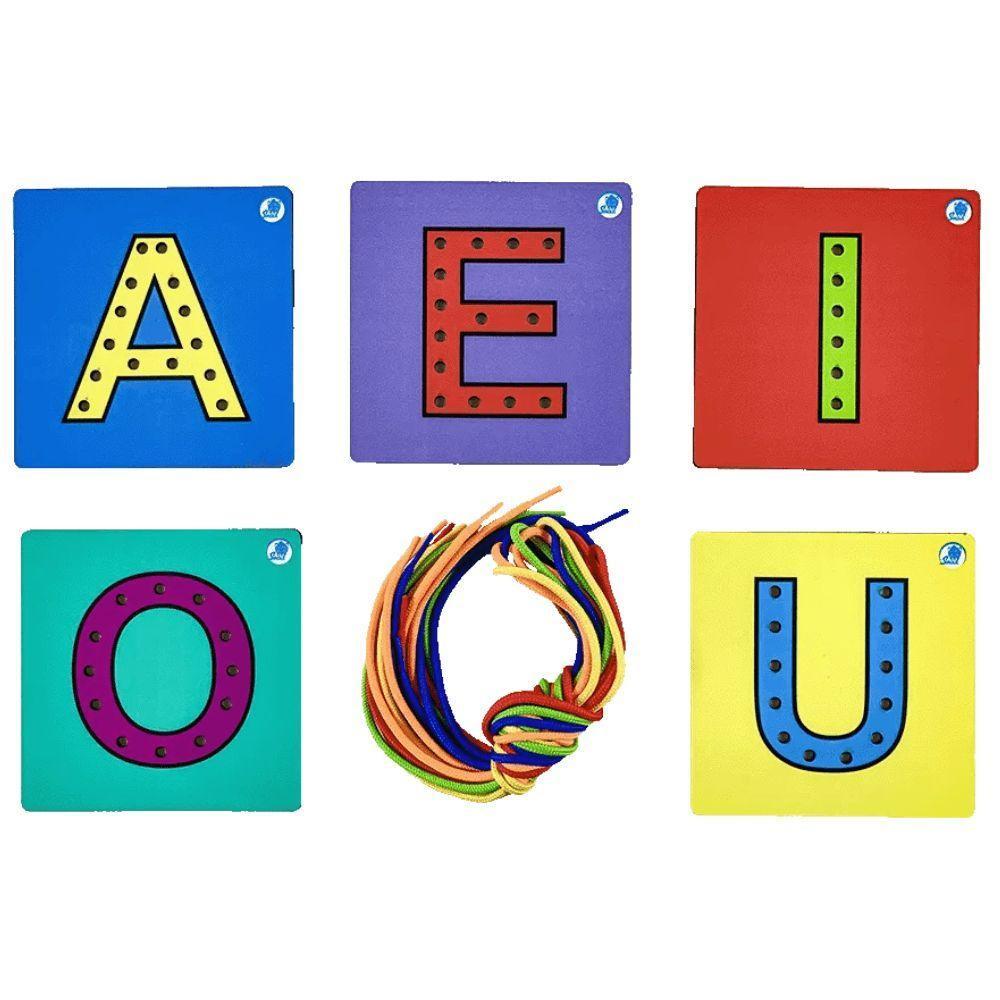 Jogo Pedagógico Alinhavos Vogais - Simque - 3