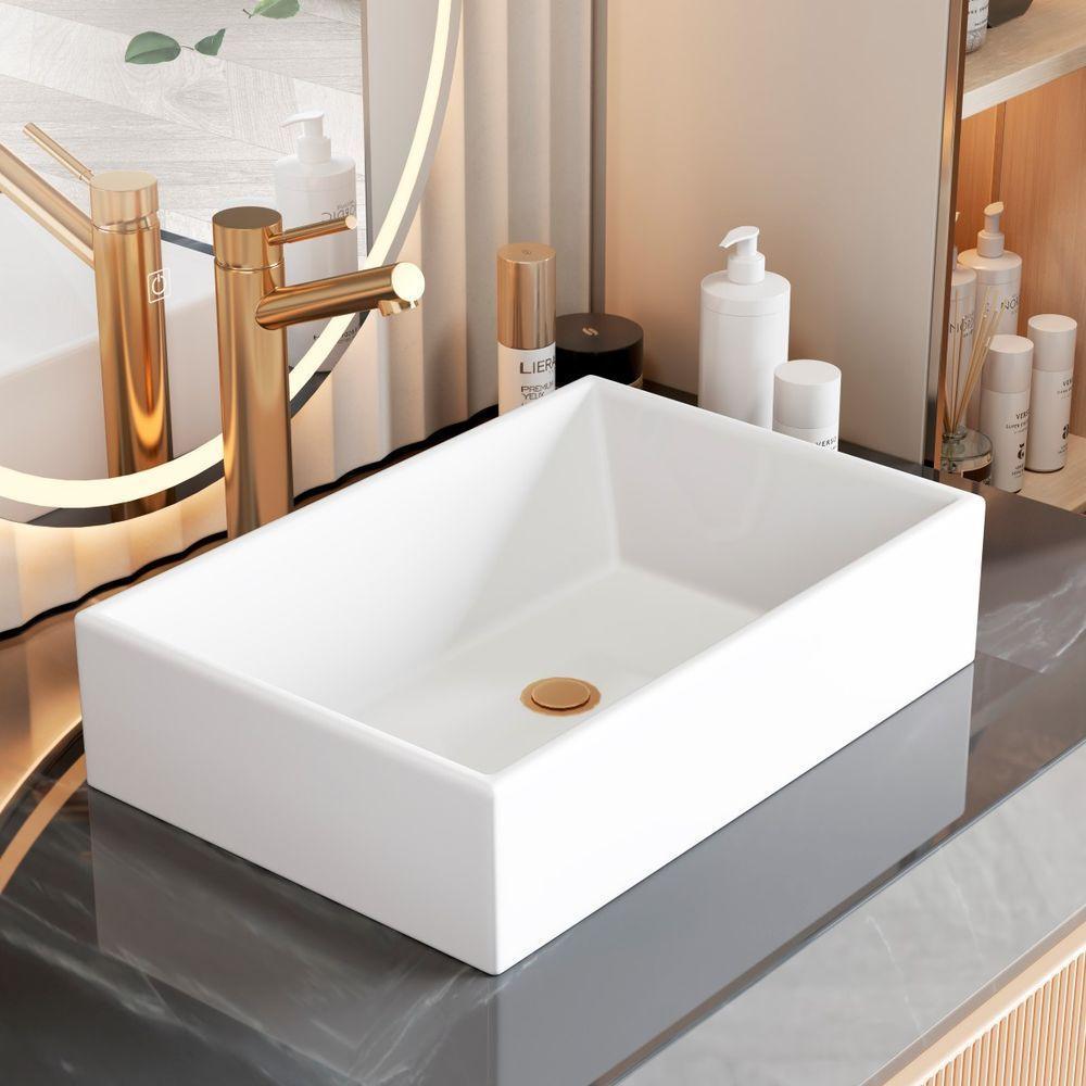 Cuba Pia Retangular Para Banheiro Sanitário Lavabo Sobrepor - 2