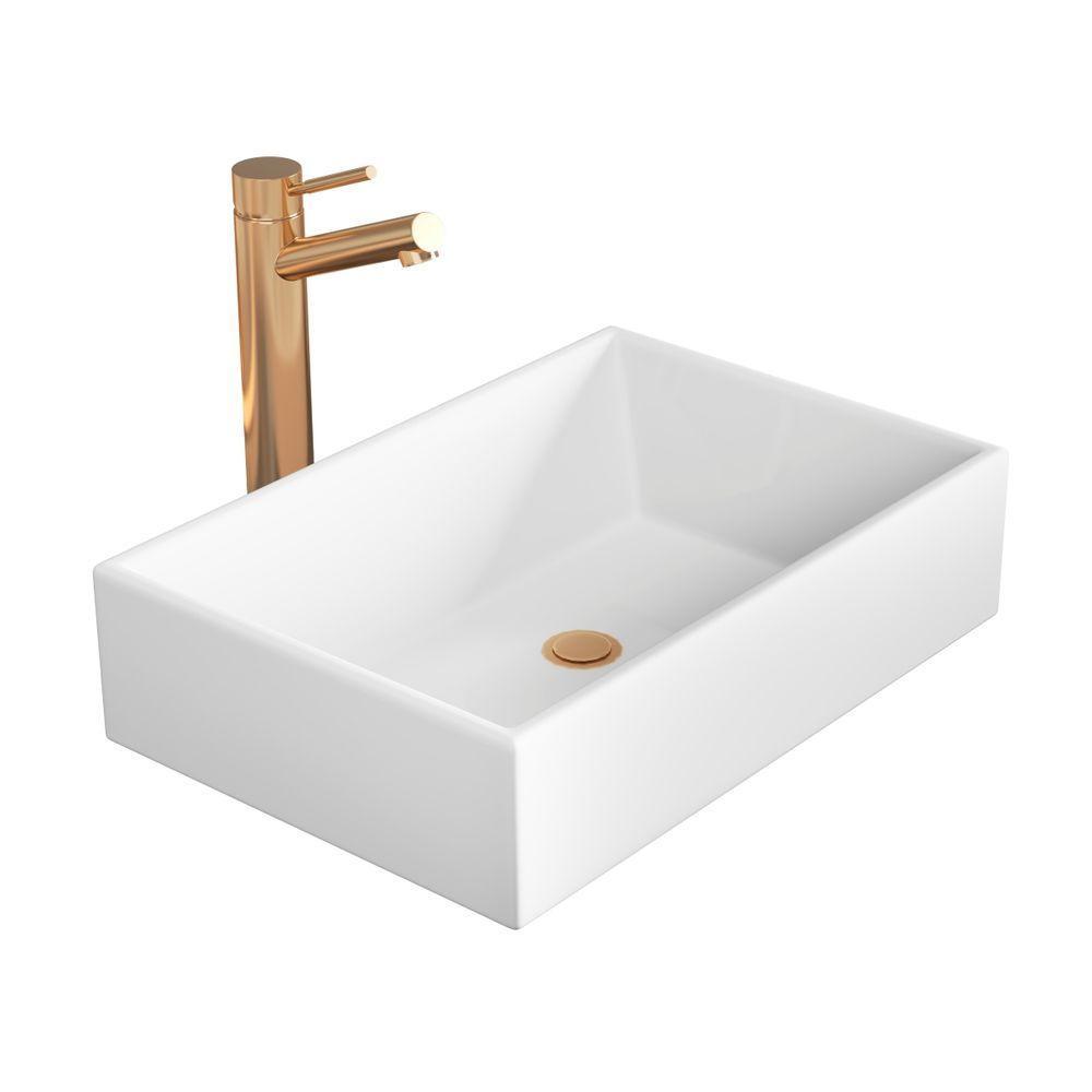 Cuba Pia Retangular Para Banheiro Sanitário Lavabo Sobrepor - 3