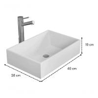 Cuba Pia Retangular Para Banheiro Sanitário Lavabo Sobrepor - 4