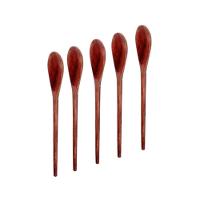 Kit 5 Peças Colher De Pau Madeira Modelo Média 38 Cm - 1