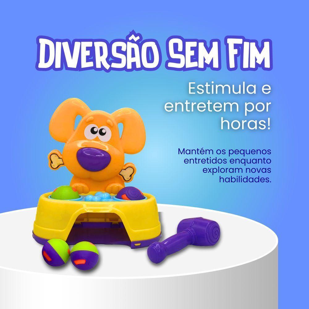 Brinquedo Bate Dog Com 2 Bolinhas E Martelo Para Aprimorar A Coordenação Motora - 2