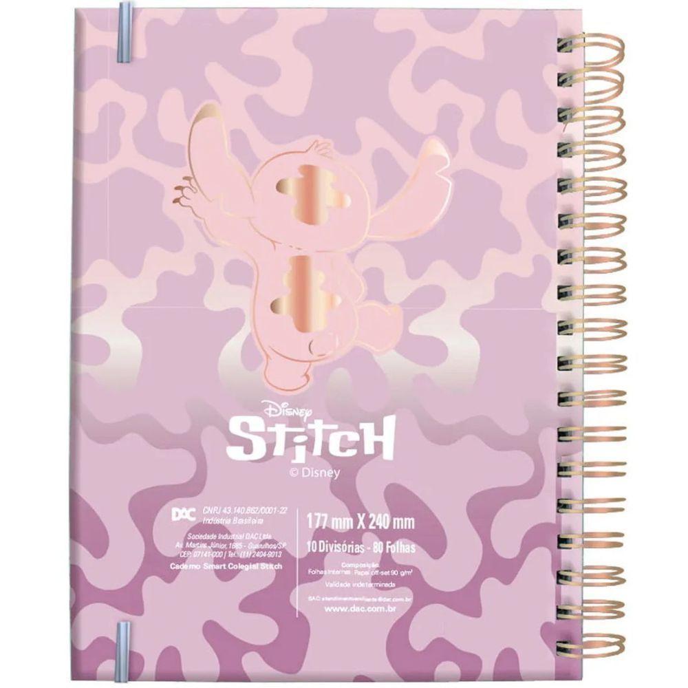 Caderno Smart Colegial Stitch 80 Folhas - 4668 - Dac - 6