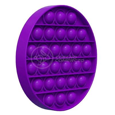 Pop It Circular Fidget Toy Brinquedo Silicone Anti Stress Ansiedade Estourar Bolha Sensorial - Roxo