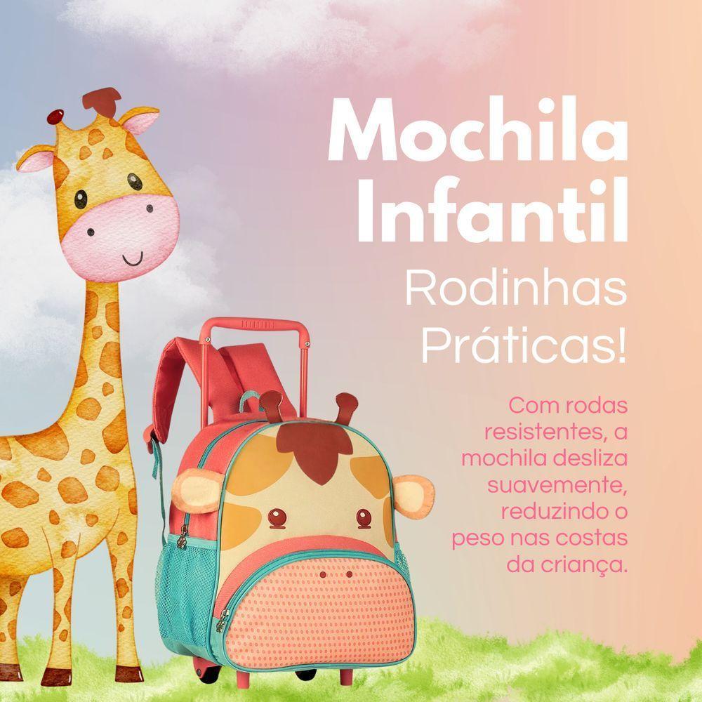 Mochila Infantil Escolar De Com Rodinha Girafas Diversão E Praticidade Para Os Pequenos - 3