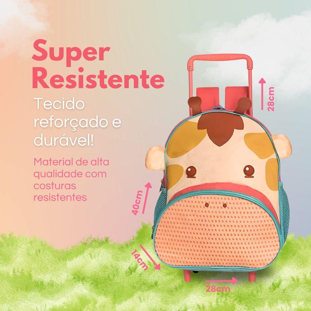 Mochila Infantil Escolar De Com Rodinha Girafas Diversão E Praticidade Para Os Pequenos - 5