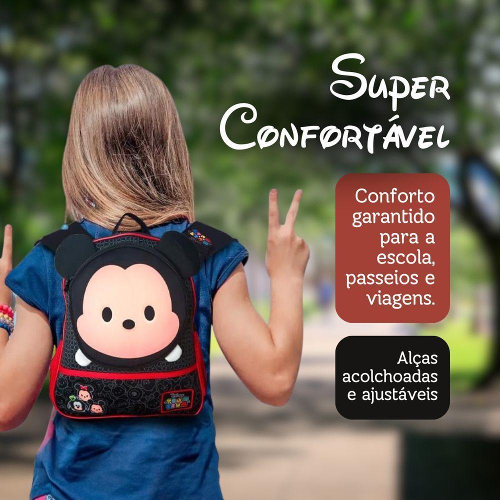 Mochila Escolar Infantil Mickey Mouse Com Orelhinhas 3d - Prática E Confortável - 3