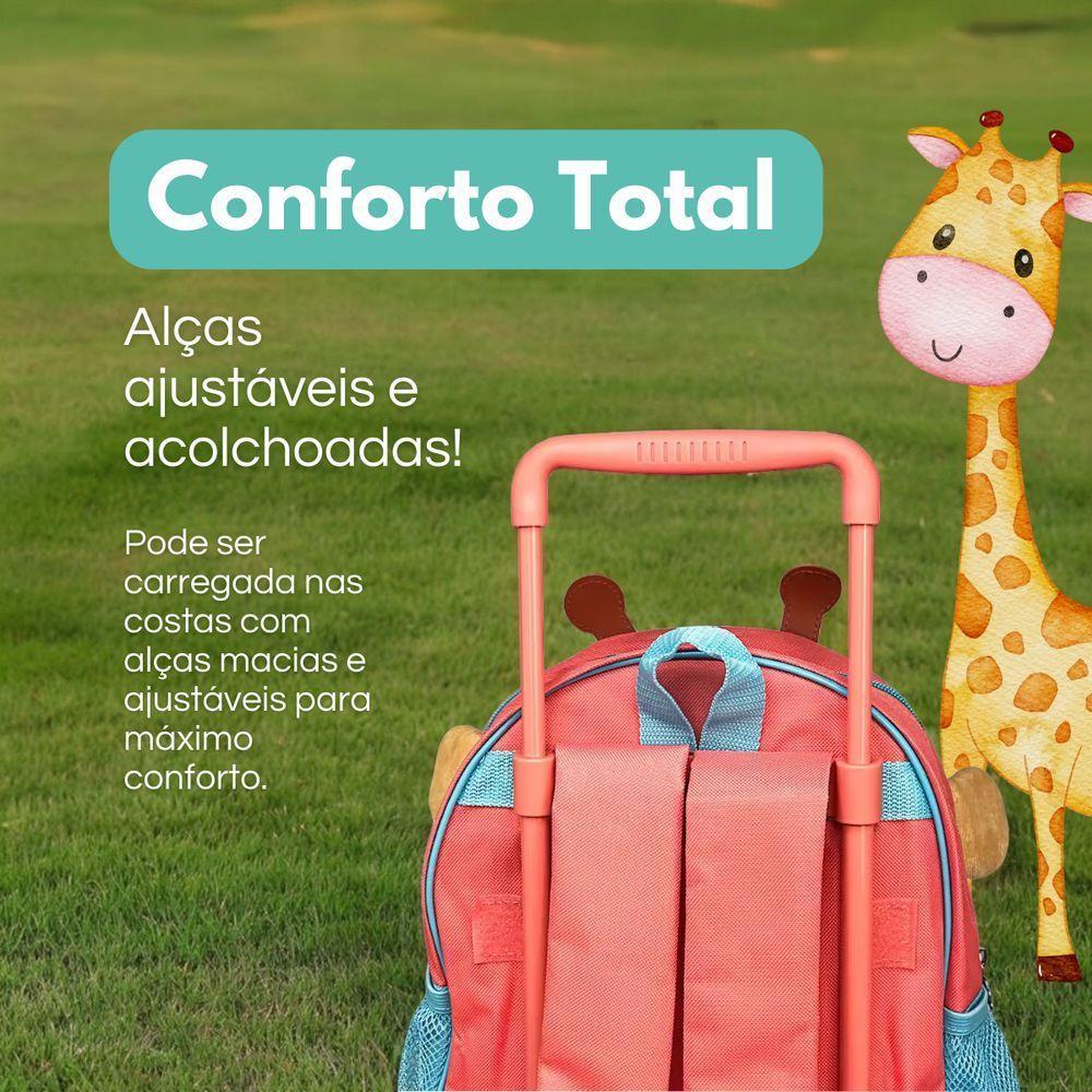 Mochila Infantil Escolar De Com Rodinha Girafas Diversão E Praticidade Para Os Pequenos - 5