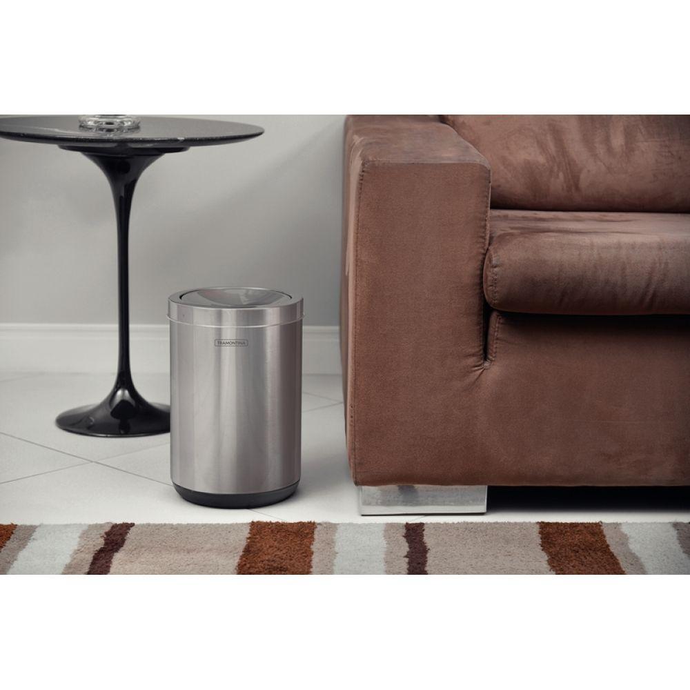 Lixeira Inox Cápsula Basculante Scotch Brite 10 L Tramontina - 3
