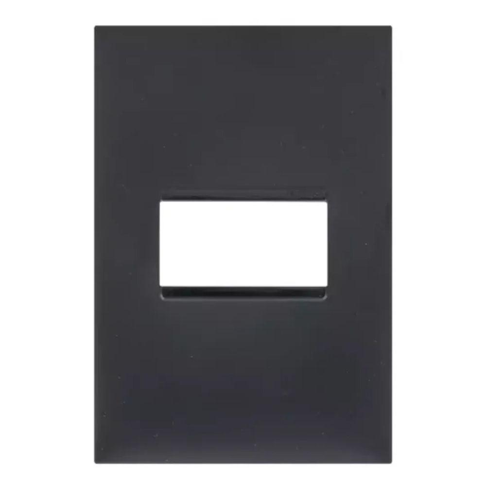 Placa 1 Posto 4x2 Preta 618501pt - 1