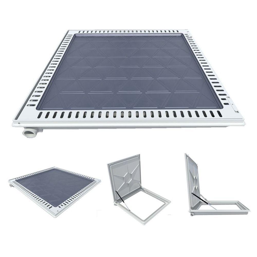 Tampa Casa Máquina Alumínio Rebaixo Aparente Bege 90x90cm - 1