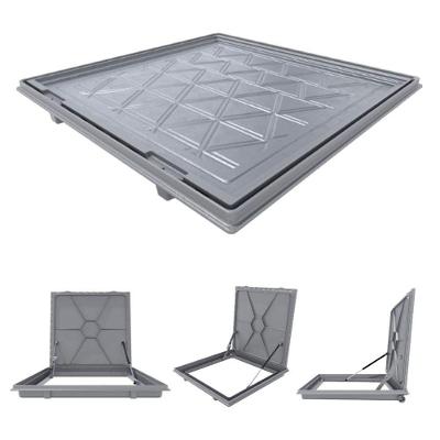 Tampa Casa Máquina Alumínio Rebaixo Invisível Cinza 90x90cm