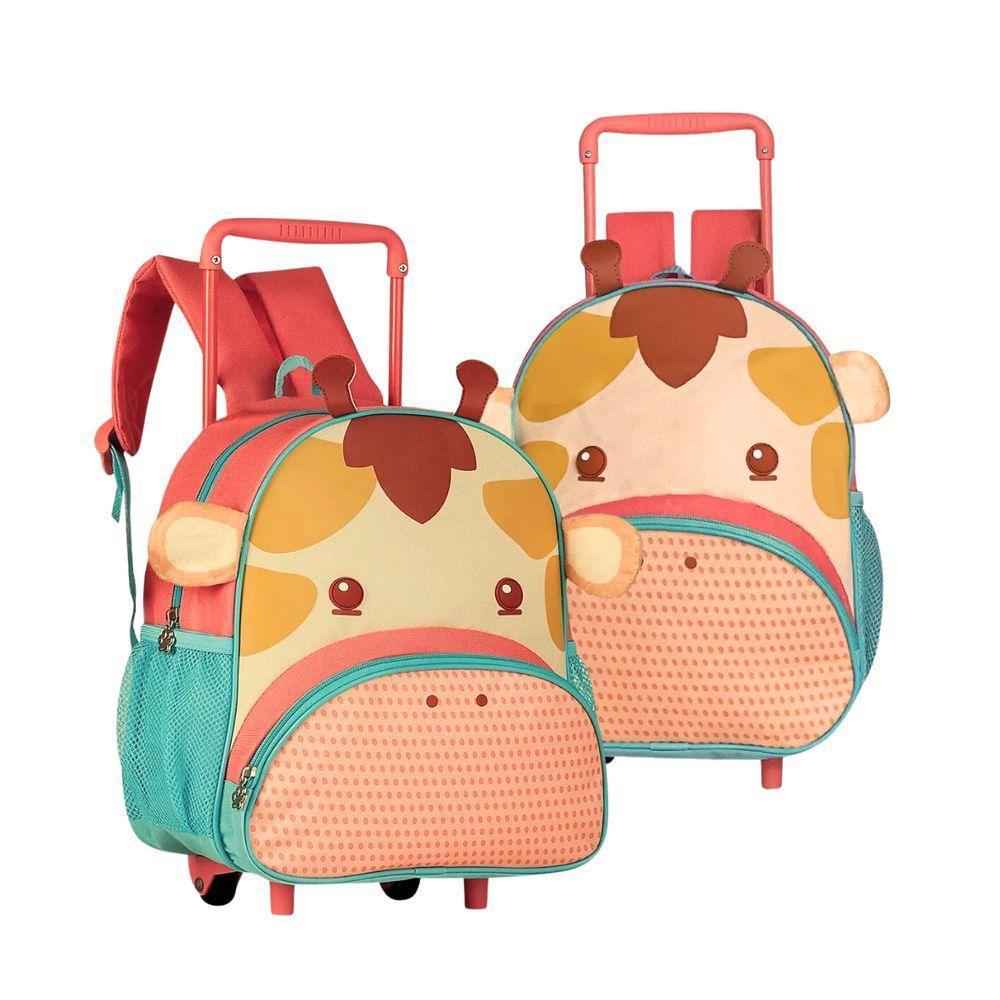 Mochila Infantil Escolar De Com Rodinha Girafas Diversão E Praticidade Para Os Pequenos - 1