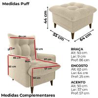 Poltrona De Amamentaçao E Puff Montreal Boucle F492 Milani Store Natural