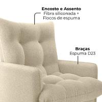 Poltrona De Amamentaçao E Puff Montreal Boucle F492 Milani Store Natural - 6