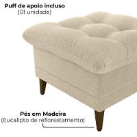 Poltrona De Amamentaçao E Puff Montreal Boucle F492 Milani Store Natural - 7