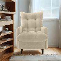 Poltrona De Amamentaçao E Puff Montreal Boucle F492 Milani Store Natural - 8