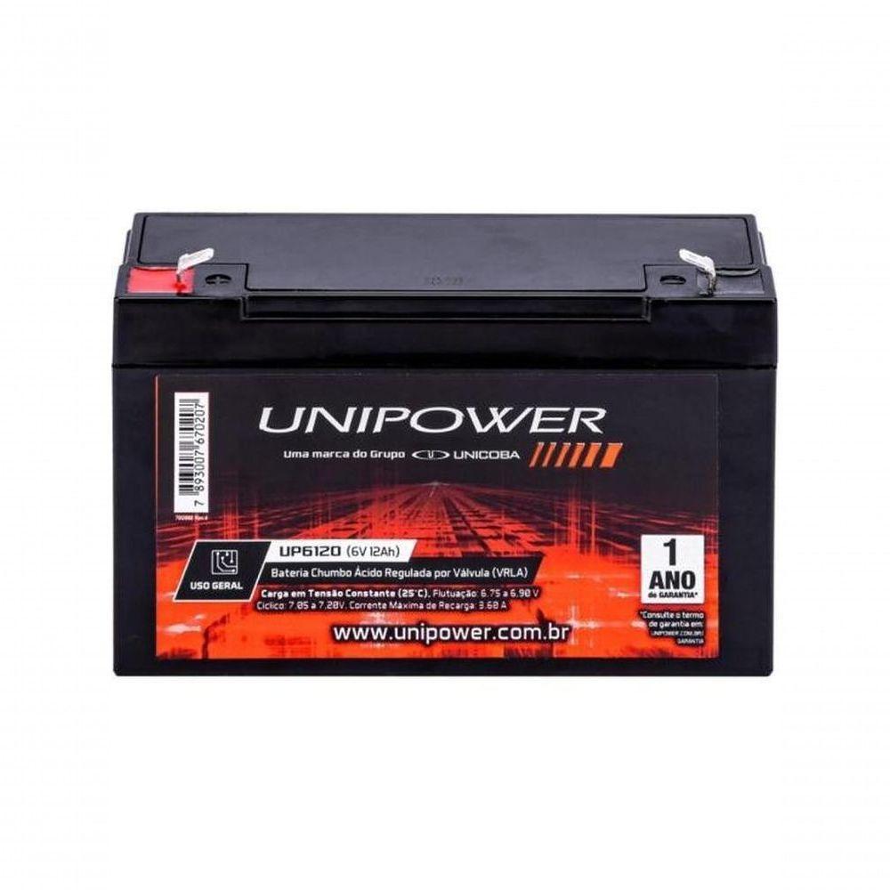 Bateria Estacionária Selada 6v 12ah Vrla Up6120 Unipower - 2
