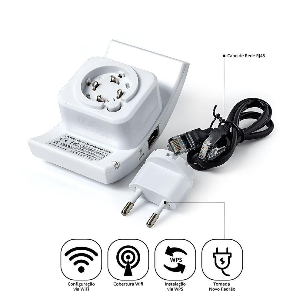 Ampliador De Rede Wi-fi 300mbps Repetidor De Sinal Bivolt - 3