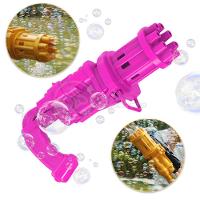 Máquina Elétrica Brinquedo Tiktok Lança Bolhas Sabão Mágica Criança Infantil Rosa - 8