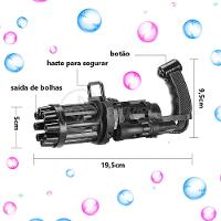 Máquina Elétrica Brinquedo Tiktok Lança Bolhas Sabão Mágica Criança Infantil - Preto - 2