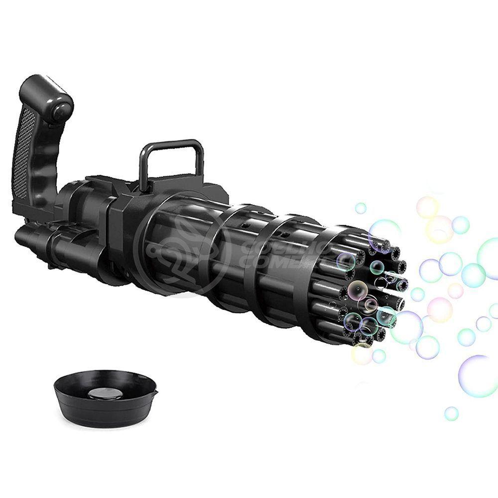 Máquina Elétrica Brinquedo Tiktok Lança Bolhas Sabão Mágica Criança Infantil - Preto - 2