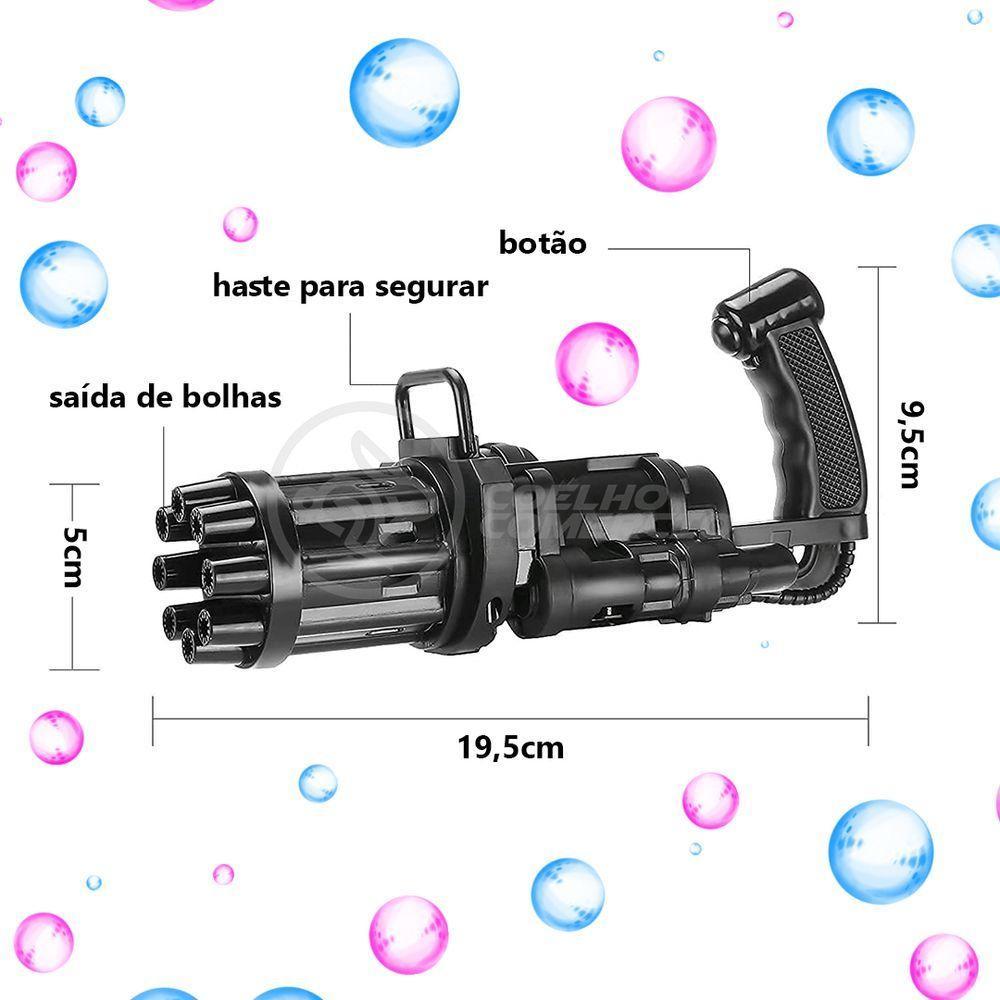 Máquina Elétrica Brinquedo Tiktok Lança Bolhas Sabão Mágica Criança Infantil - Preto - 3