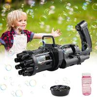 Máquina Elétrica Brinquedo Tiktok Lança Bolhas Sabão Mágica Criança Infantil - Preto - 6