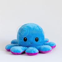 Polvo Reversível Bipolar De Pelúcia Humor Feliz E Bravo 2 Em 1 Tiktok Fofinho Macio - Azul E Roxo - 6