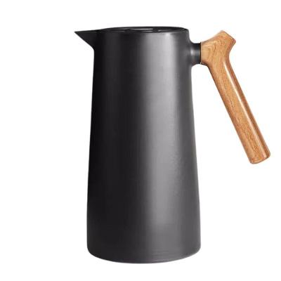 Garrafa Térmica Café Nórdica 1 Lt Cabo Estilo Madeira Black