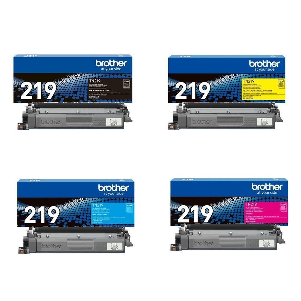 Kit 4 Toner Tn219 Tn-219 Brother Original 4 Cores Dcp-l3560cdw Hl-l3240cdw - 1